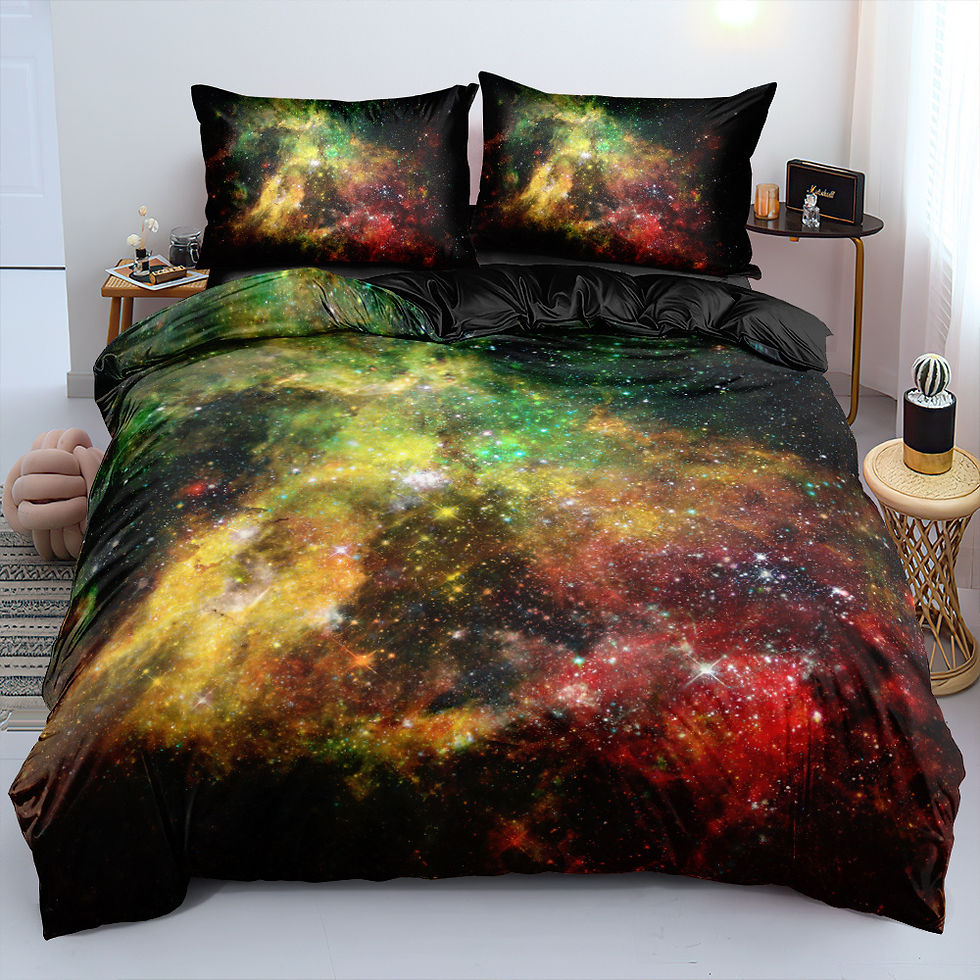 Thumbnail: Luxury Galaxy Dark Blue Bedding Set Twin Full Queen King Size Duvet Cover Set Sh
