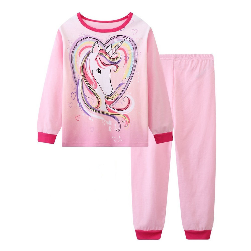 الصورة المصغرة: Toddler Girls Long-sleeved Flamingo Cartoon Print Pajamas Set 2-Piece