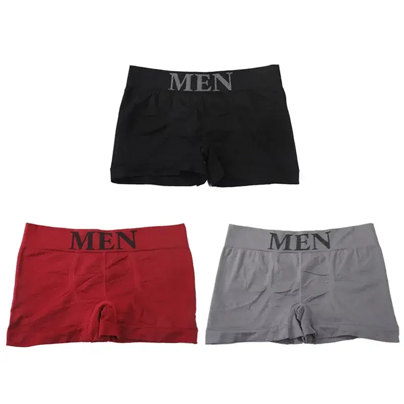 Thumbnail: 3 Pcs Men's Panties Underwear Boxers Breathable Man Boxer Solid Underpants Comfo