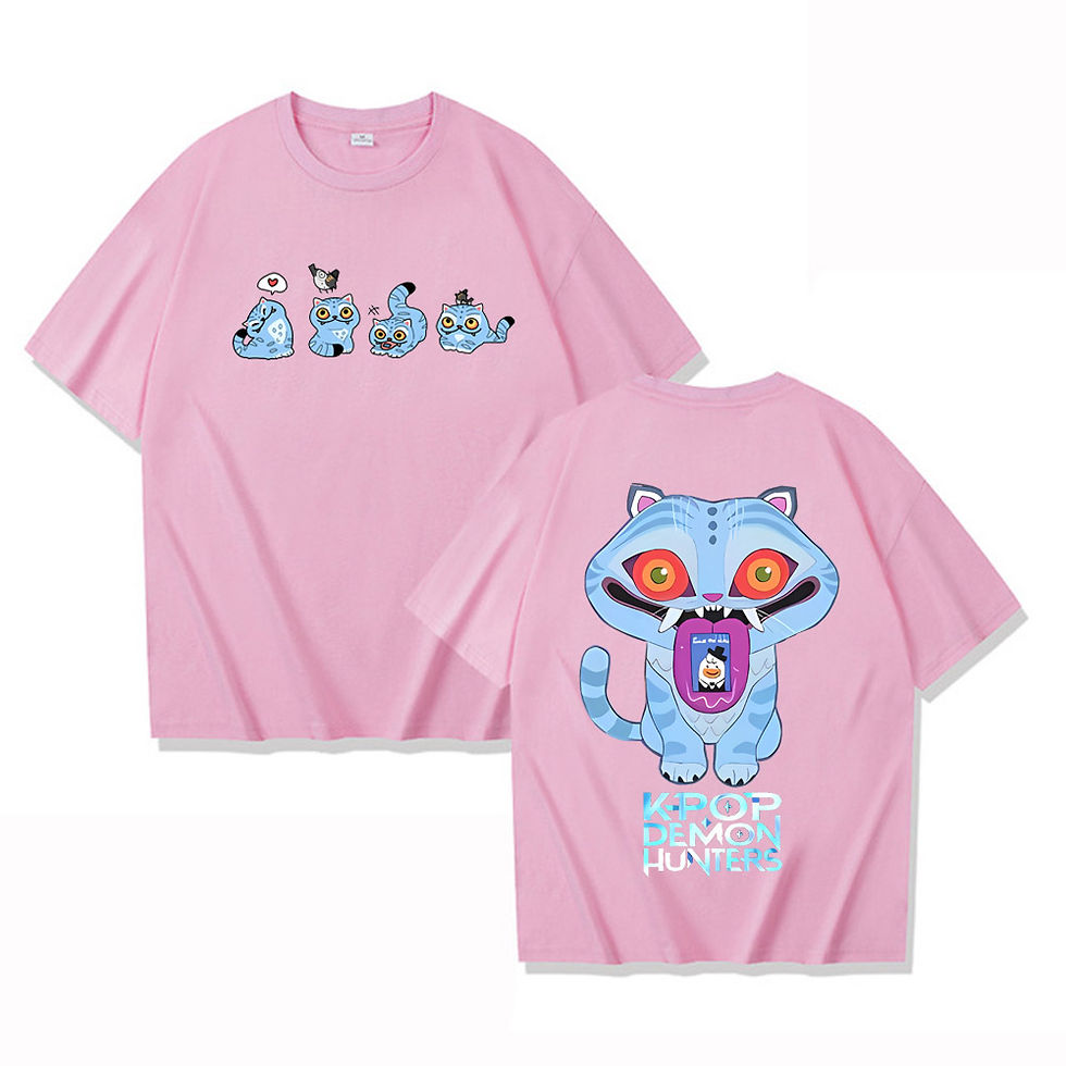 الصورة المصغرة: KPop Demon Hunters Tiger T-shirt Harajuku O-neck Casual Shirt High Quality Cotto