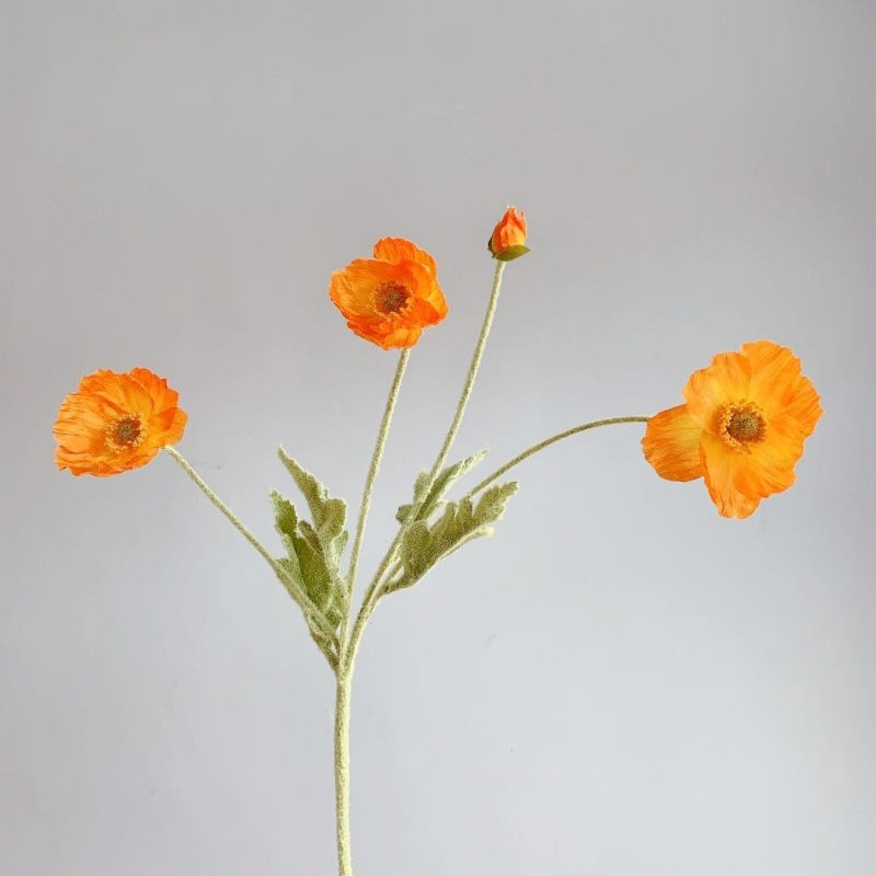 Thumbnail: 4 Head Artificial Flowers Bouquet Poppy Fake Flowers For Home Decor Garden Party