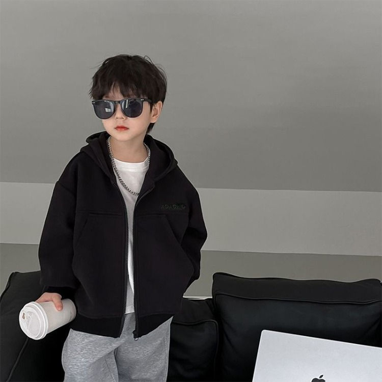 Thumbnail: 2025 New Boys' Toddler Autumn Spring Stylish Fashionable Hooded Hoodie Jacket - 