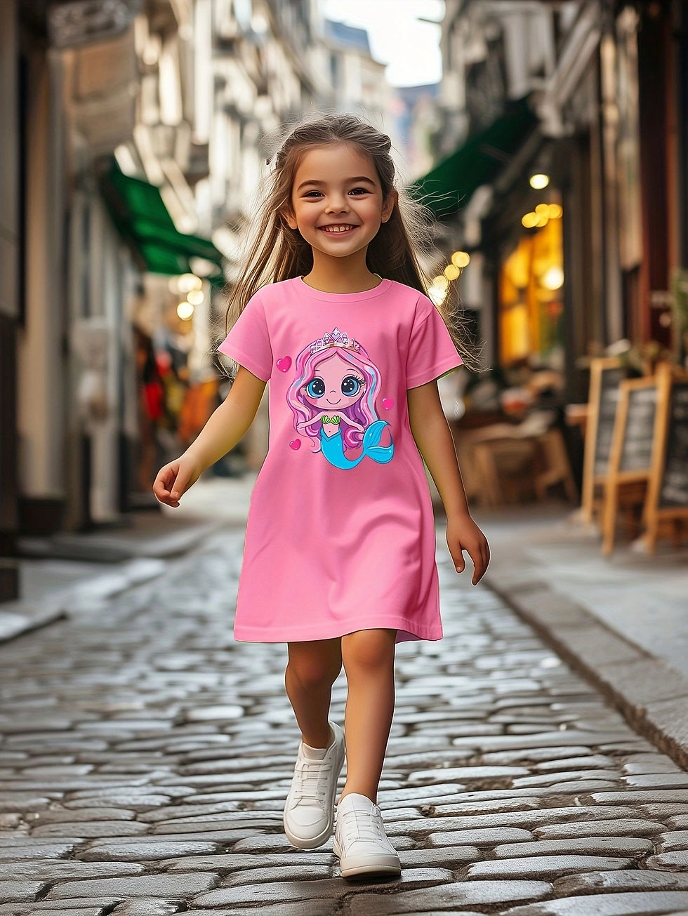 الصورة المصغرة: Cute summer fashion cartoon print girl casual jumpsuit soft, breathable and elas