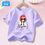 Thumbnail: Good Luck Cool Girl Holiday Party Tee Shirts Children Fashion Short Sleeve Tops 