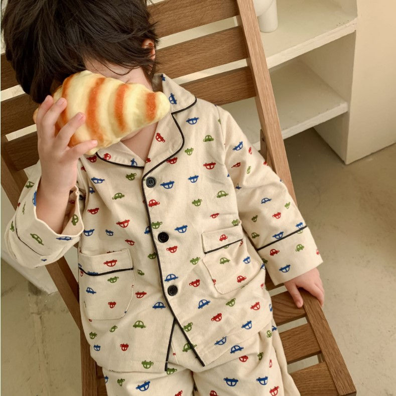 Thumbnail: Cartoon Bear Kids Pajama Sets Children's Clothing Cotton Pajama Set for Boys Gir