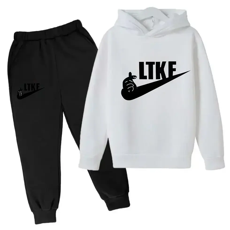 الصورة المصغرة: Spring Autumn Luxury Designer Print Children Set Hoodie + Pant Suit 2pcs Set Kid