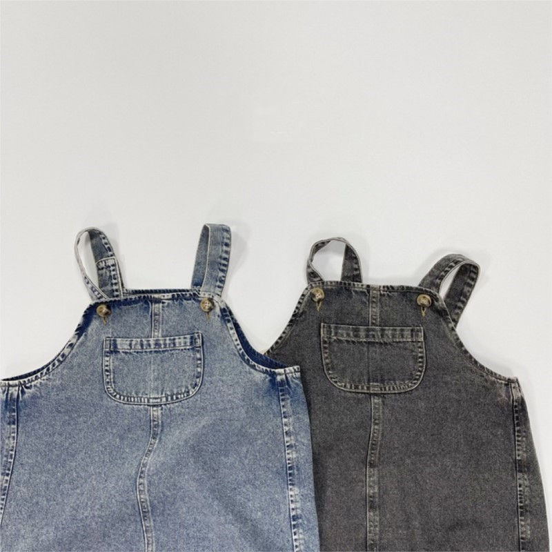 الصورة المصغرة: Baby Girl Cotton Jean Suspender Dress Spring Autumn Summer Infant Toddler Child 