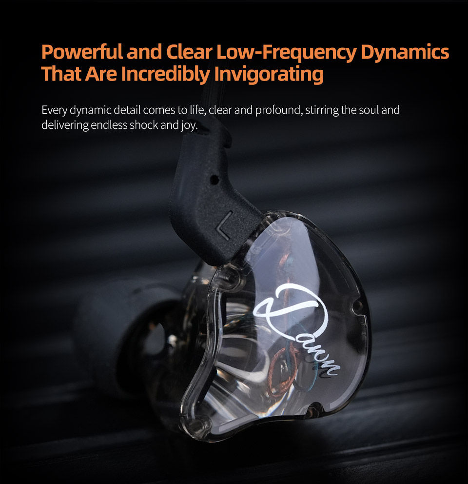 Thumbnail: KZ Dawn Dynamic Earphones HIFI Bass Earbuds Headset 3.5mm Wired In Ear Monitor E