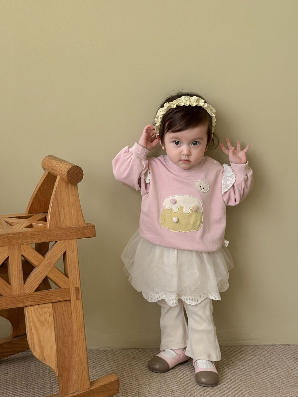 Thumbnail: Toddler Girl Cotton Outfit 0-5Y Kids Girls Cupcake Applique Sweatshirt Children 