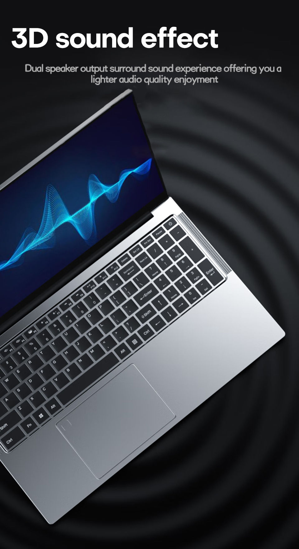 Thumbnail: 17.3 inch Laptop Computer Intel N5095 Windows 11 16GB DDR4 1TB SSD Fingerprint U