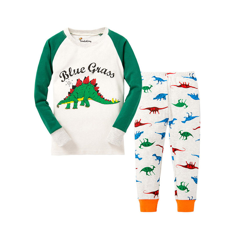 الصورة المصغرة: Animal Cartoon Boys Pajamas Sets Children's Sleepwear Kids Nightwear 100 Cotton 