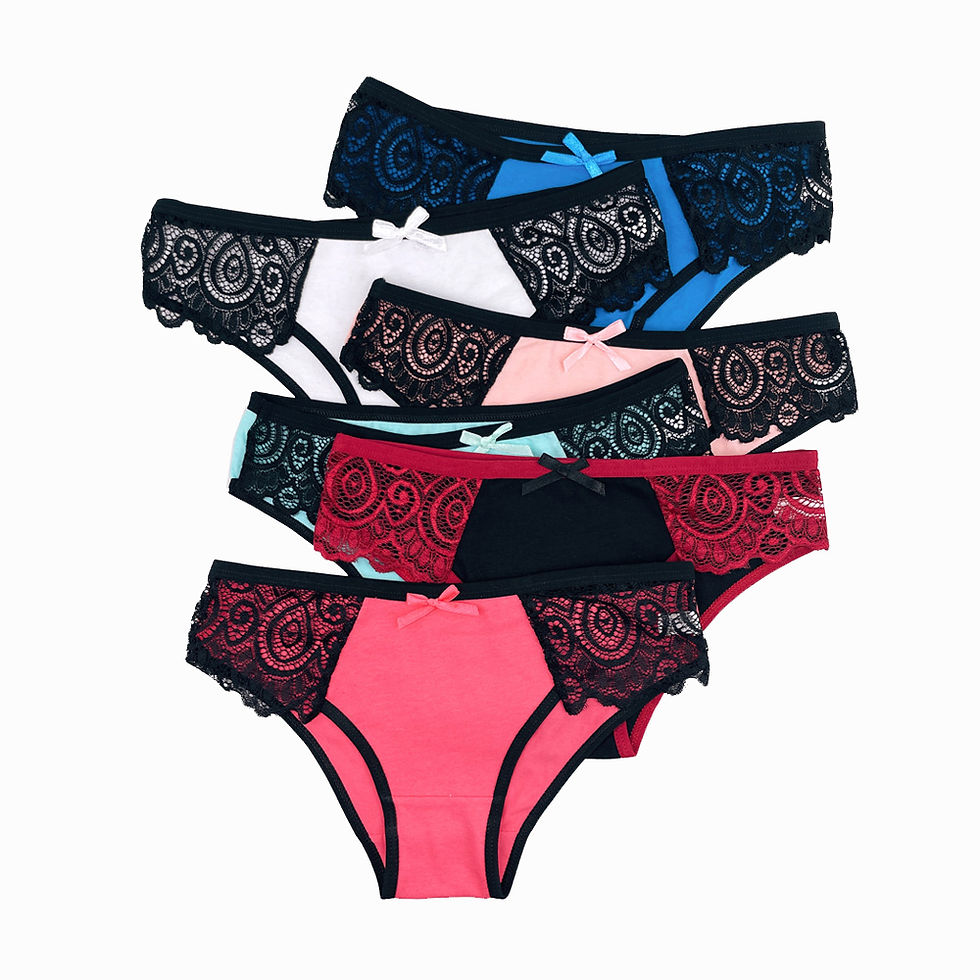 الصورة المصغرة: 5 PCS/SET New Arrival Low Rise Ladies Sexy Lace Panty Underpants Panties For Wom