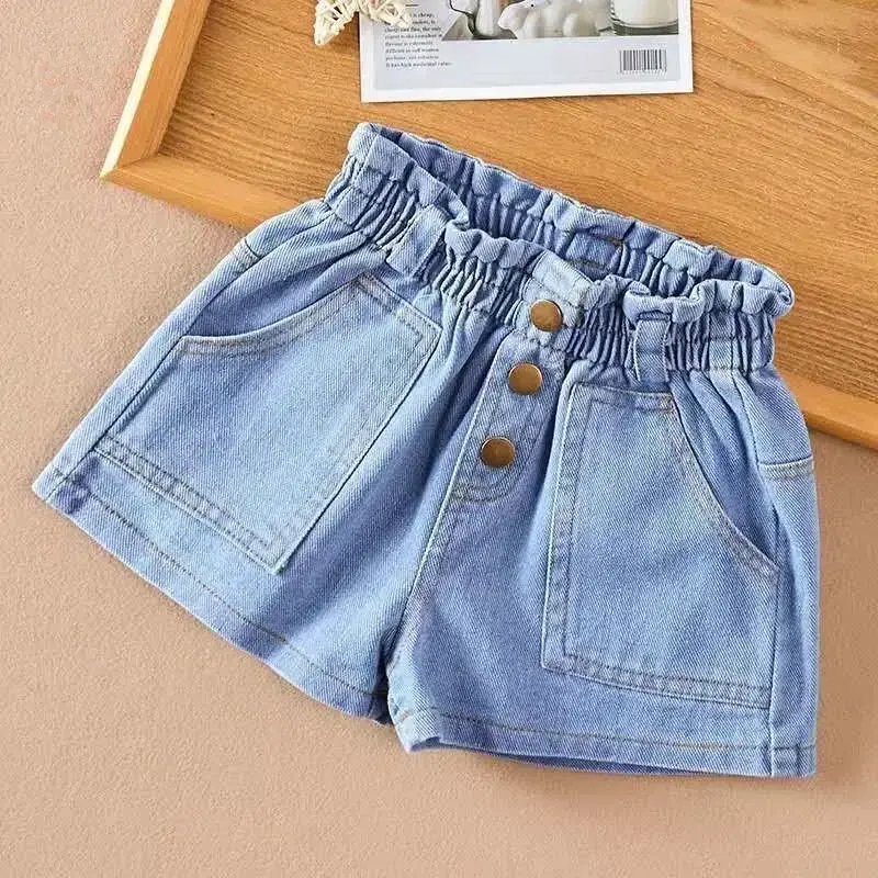 الصورة المصغرة: Summer Girls Kids Jeans 2024 New Casual Clothes Solid Baby Denim Pants Soft Girl