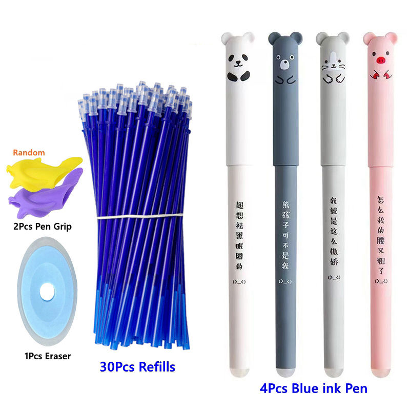 الصورة المصغرة: 37/57Pcs/set 0.5mm Erasable Gel Pens Animals Panda Erasable Pen Refills Rods Was