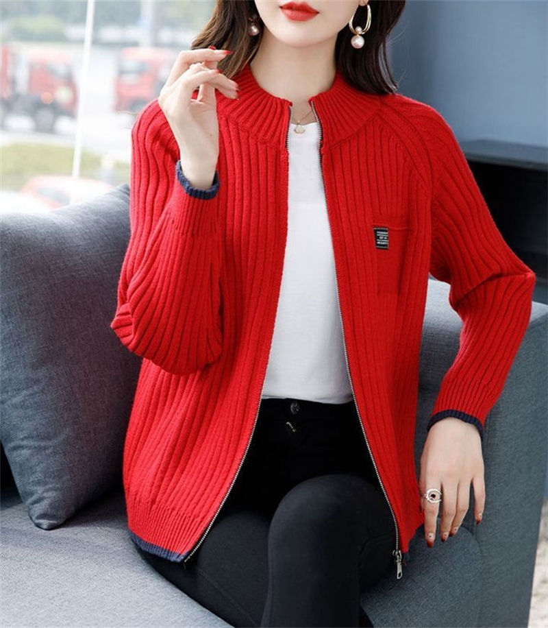 الصورة المصغرة: Autumn And Winter 2025 Versatile Long Sleeved Women's Knitting Cardigan Sweater 