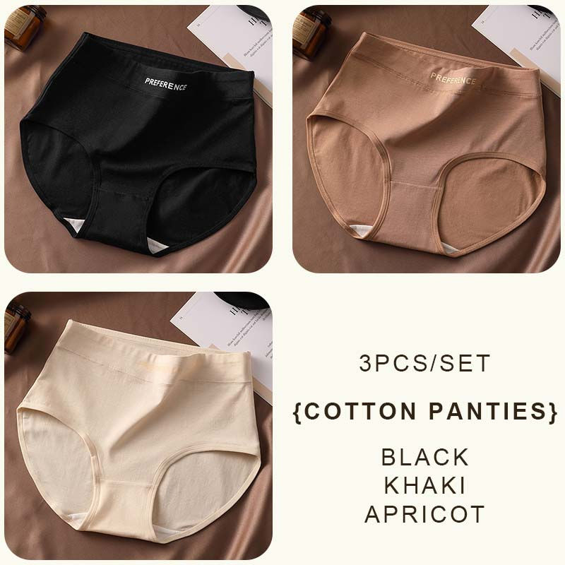 الصورة المصغرة: FallSweet 3PCS Seamless Women High Waist Briefs Panties Breathable Cotton Underw