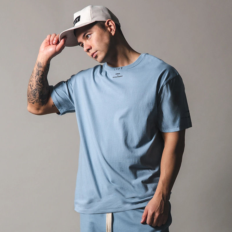 Thumbnail: JAPAN&UK Cotton Gym Shirt Sport T Shirt Men Short Sleeve Running Shirt Men Worko