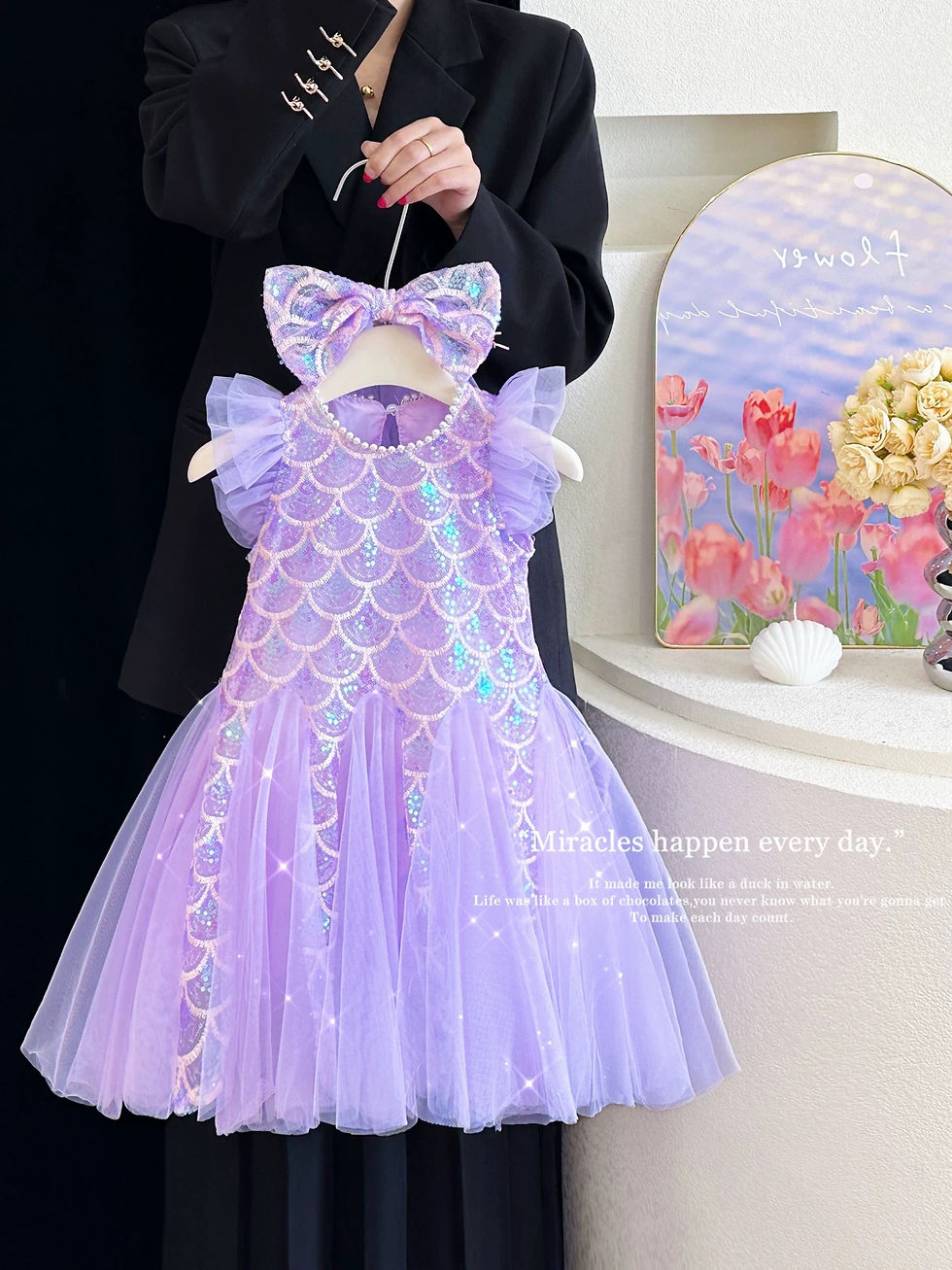 الصورة المصغرة: Somenie New Girls' Summer  Dress Kids Fashionable Sleeveless Tulle Princess Gown