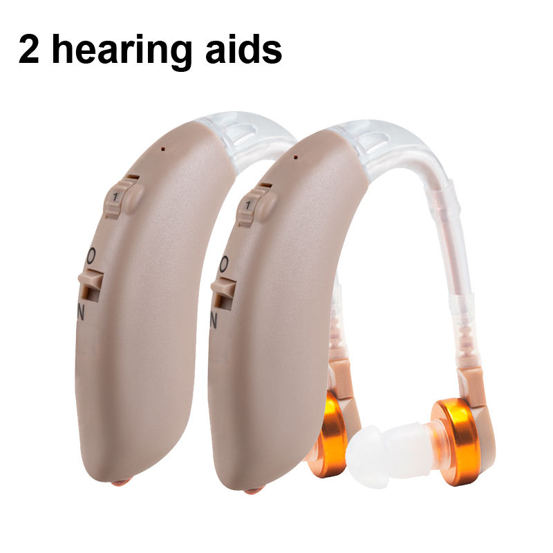Two behind-the-ear hearing amplifiers for the elderly