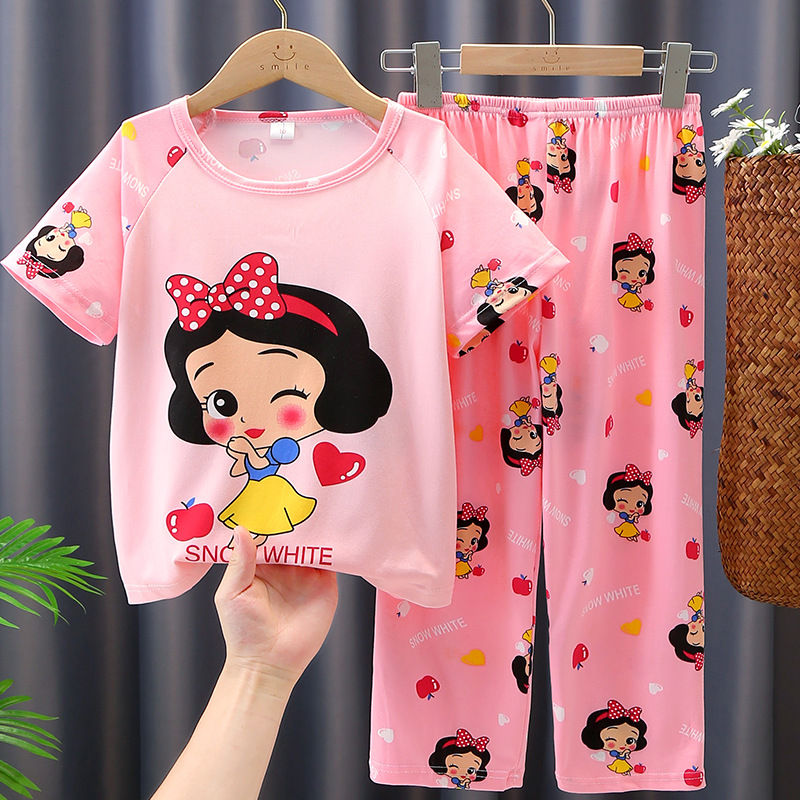 MINISO Snow White Princesss Girls Pajamas Sets Children Sleepwear Kids Nightwear