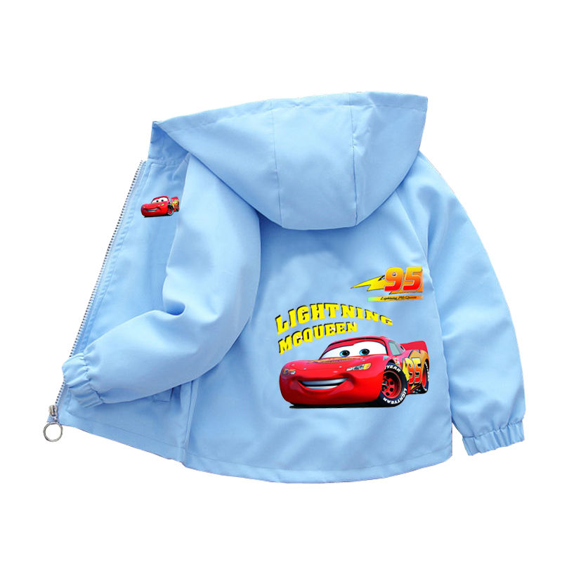 Thumbnail: Children's Hooded Coat Boys' Baby Spring Clothes 2024 New Boys Cartoon Cars Hand