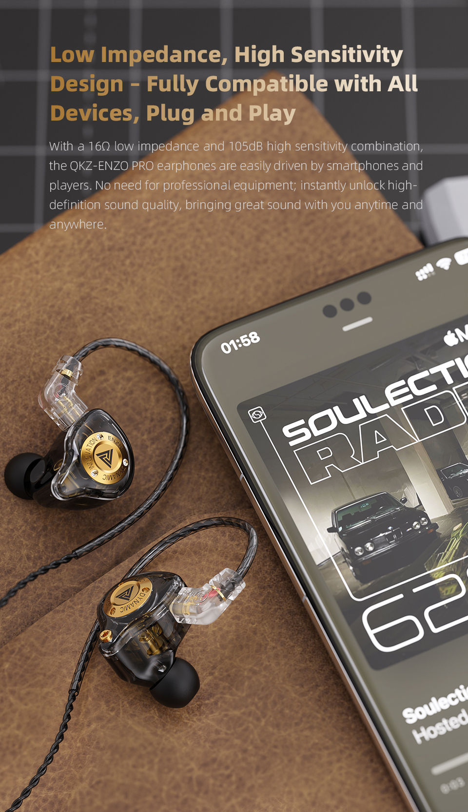 Thumbnail: QKZ ENZO PRO Metal Wired Headset Large Dynamic Drive Earphone With Microphone 3.
