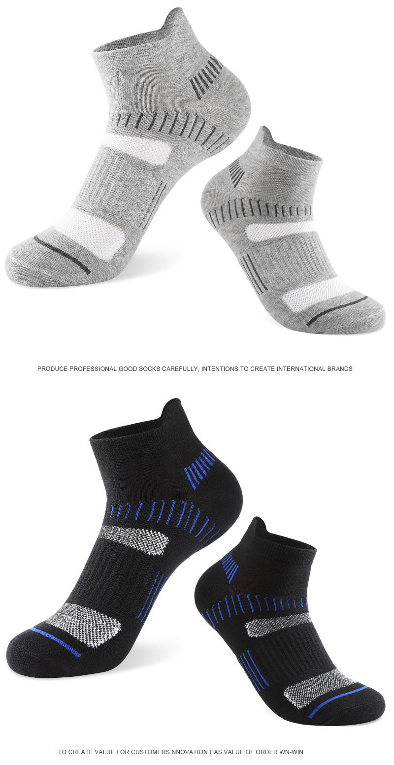 Thumbnail: 5 Pairs Men's All-Season Cotton Crew Socks | Moisture-Wicking Anti-Odor Sports S