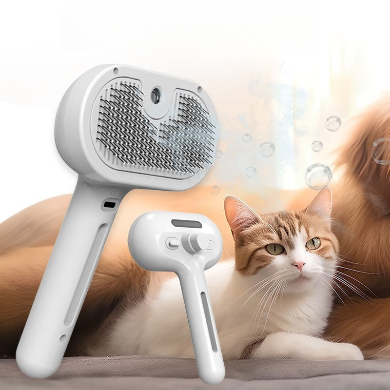 Pet Comb Steam Massage Brush Soft Tooth Spray Universal Brush 3in1 Hair Removal