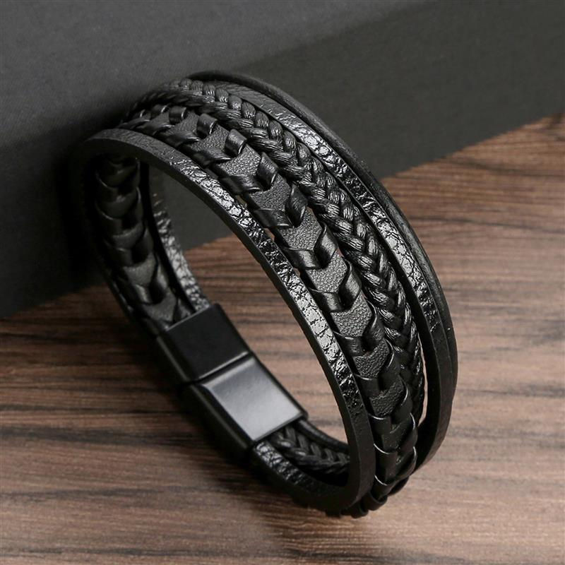 Thumbnail: Classic Men's Leather Bracelet New Style Hand-woven Multi-layer Combination Acce