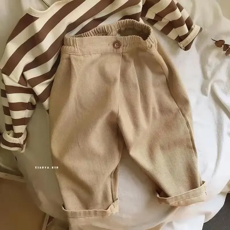 الصورة المصغرة: Children's Korean Casual Pants for Babies Spring 2022 New Boys and Girls' Solid 