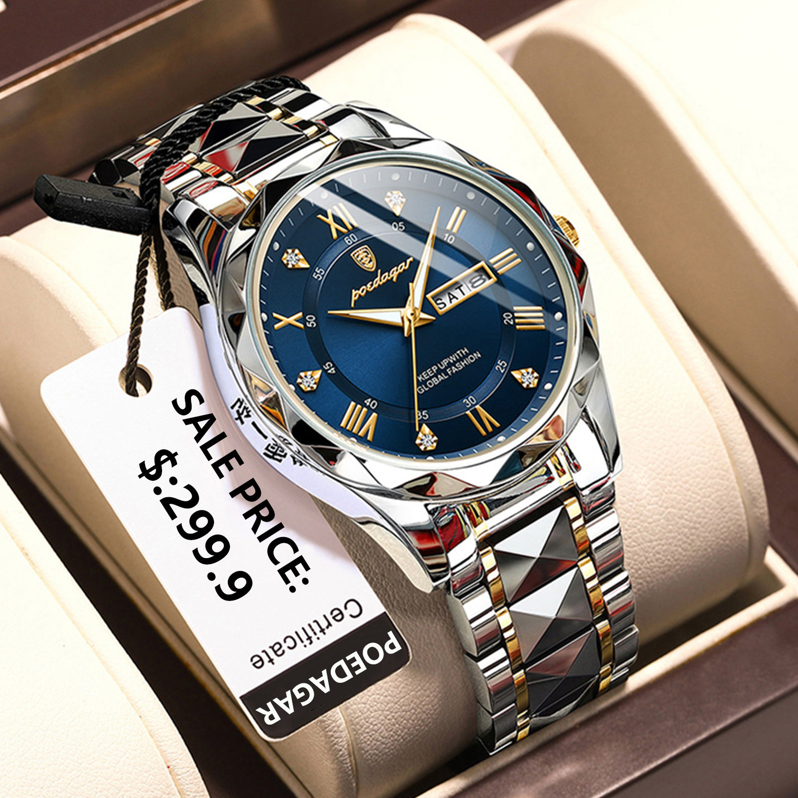 POEDAGAR Top Luxury Men Quartz Watch For Men Sports Waterproof Luminous Stainles