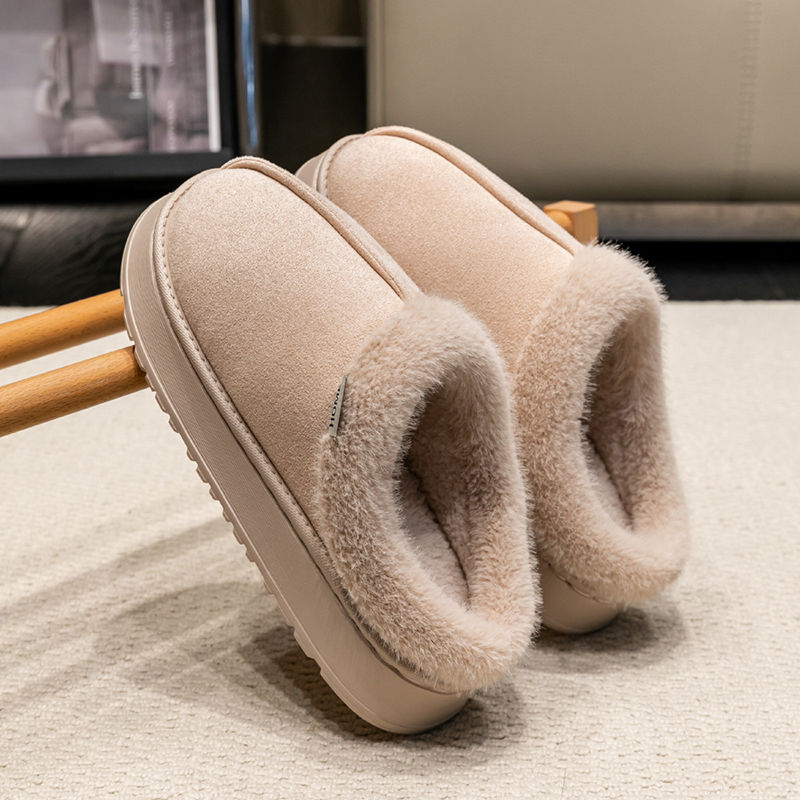 Thumbnail: New Fluffy Men's Slippers Winter with Thick Sole for Indoor Anti-Slip and Warmth