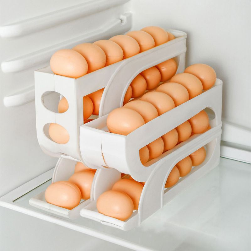 Thumbnail: Automatic Roll-out Egg Storage Device Household Refrigerator Storage Box Egg Box