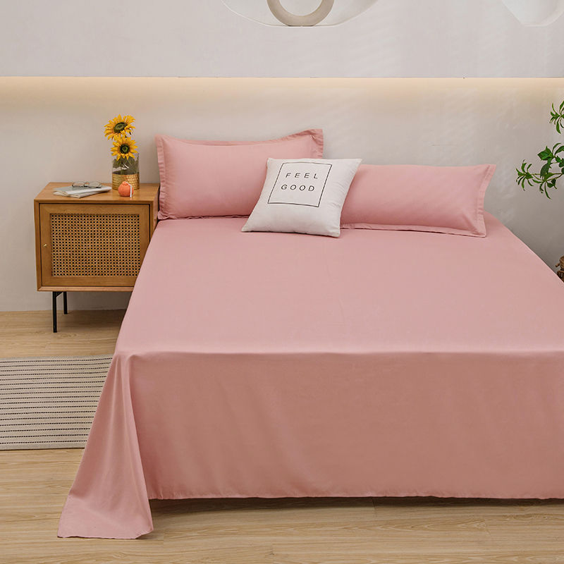 Thumbnail: One Solid Color Simple Sheet Machine Washable Single Double Bed Linen Student Do