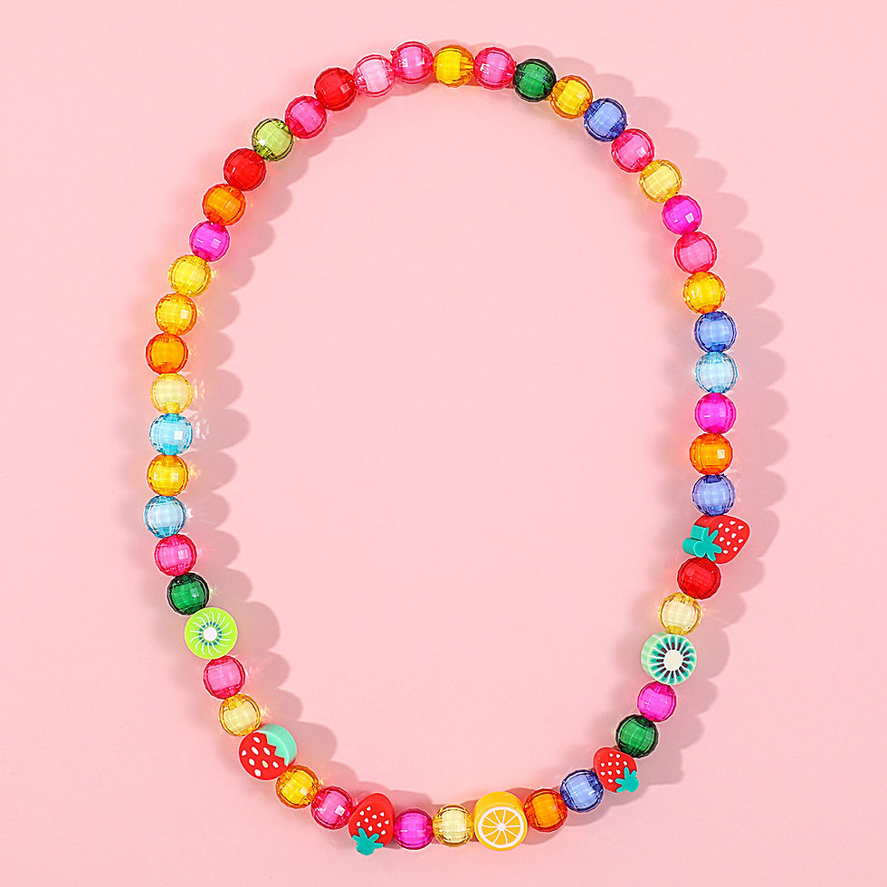 الصورة المصغرة: Makersland Children's Beaded Flower Bracelet Colorful Acrylic Flower Necklace Gi