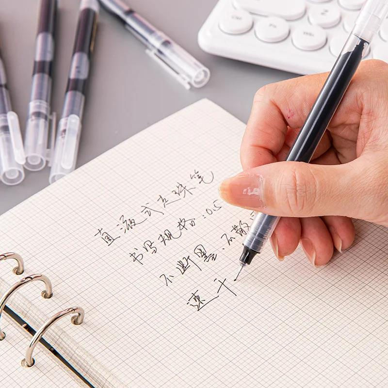 الصورة المصغرة: 10pcs High Quality 0.5mm Needle Type Gel Ink Pens Straight Liquid Ballpoint Pen 