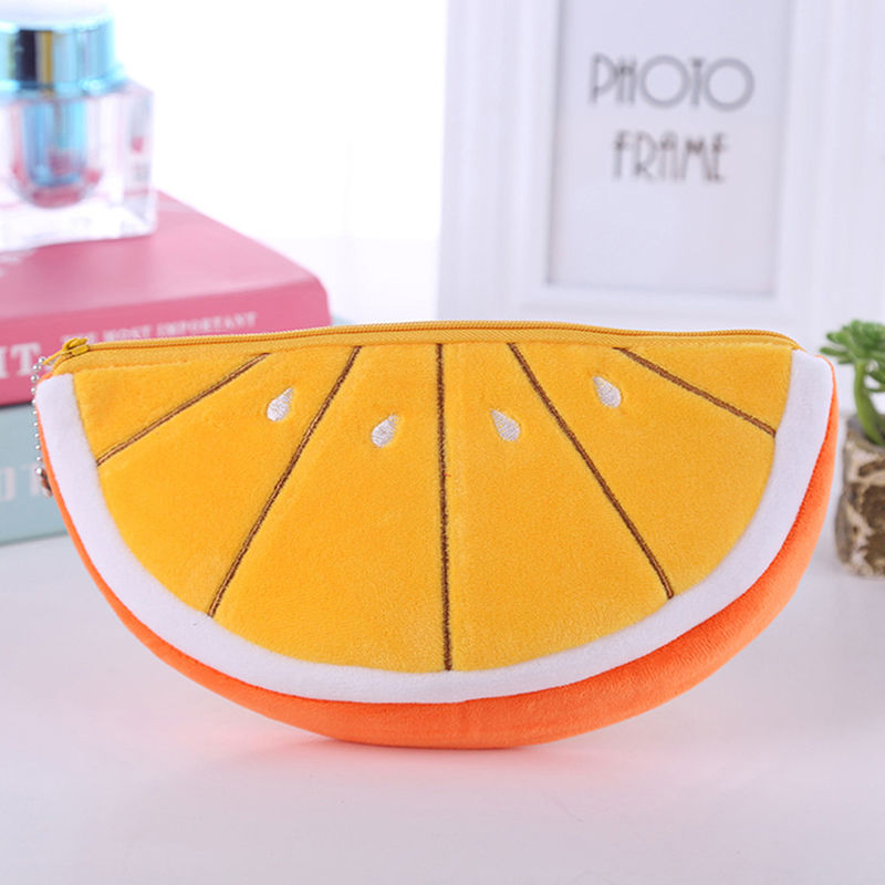 الصورة المصغرة: Creative Watermelon Plush Pencil Case Kawaii Pencilcase School Pen Case Bag Supp