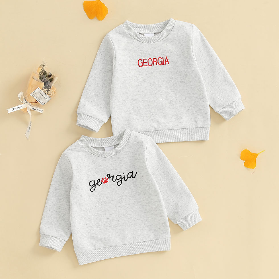 الصورة المصغرة: 0-24 Months Baby Boys Girls Sweatshirts Long Sleeve Round Neck Letter Embroidere