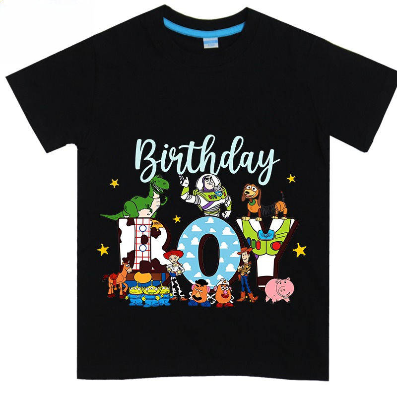 الصورة المصغرة: Disney Toy Story Printed Summer T-Shirt Boys and Girls Cotton Short Sleeve Carto