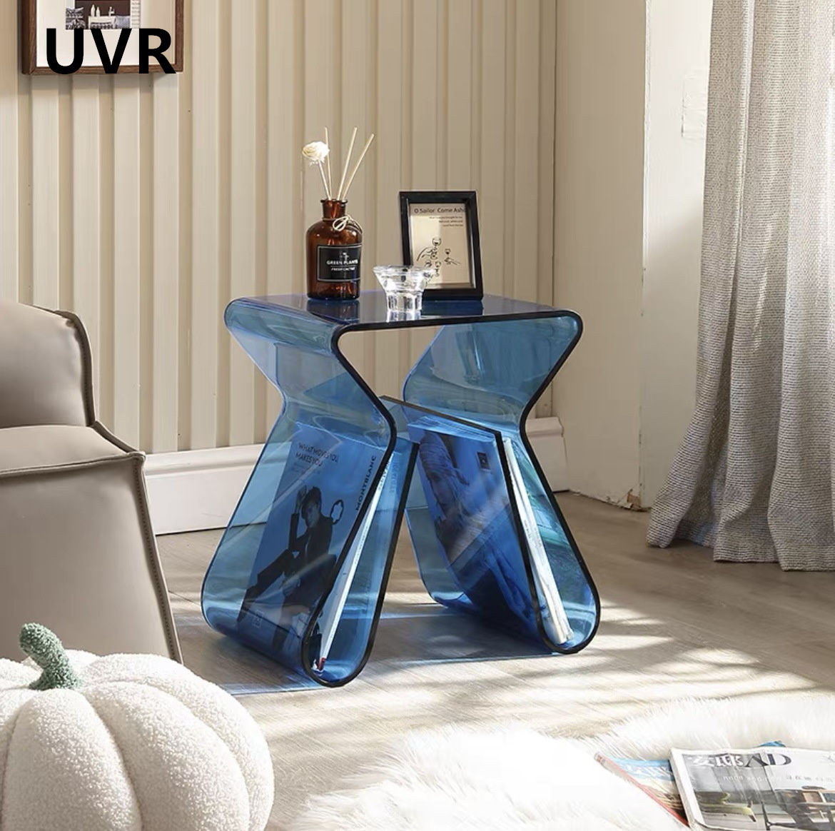 UVR Living Room Coffee Table Household Transparent Side Table Light Luxury Sofa
