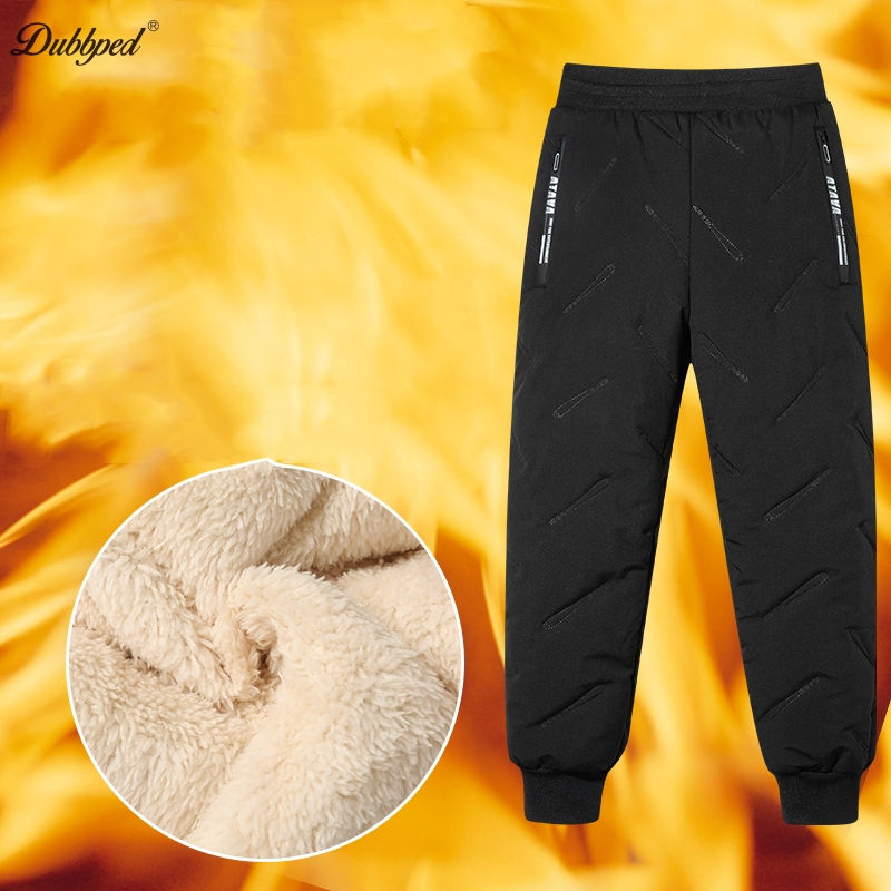 الصورة المصغرة: Dubbped Boys Girls Winter Pants Waterproof Cotton Padded Thick Warm Trousers Ski