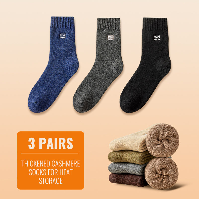 Thumbnail: MiiOW Merino Wool Socks Men Winter Thicken Heated Sock Cold Resistant Cashmere S