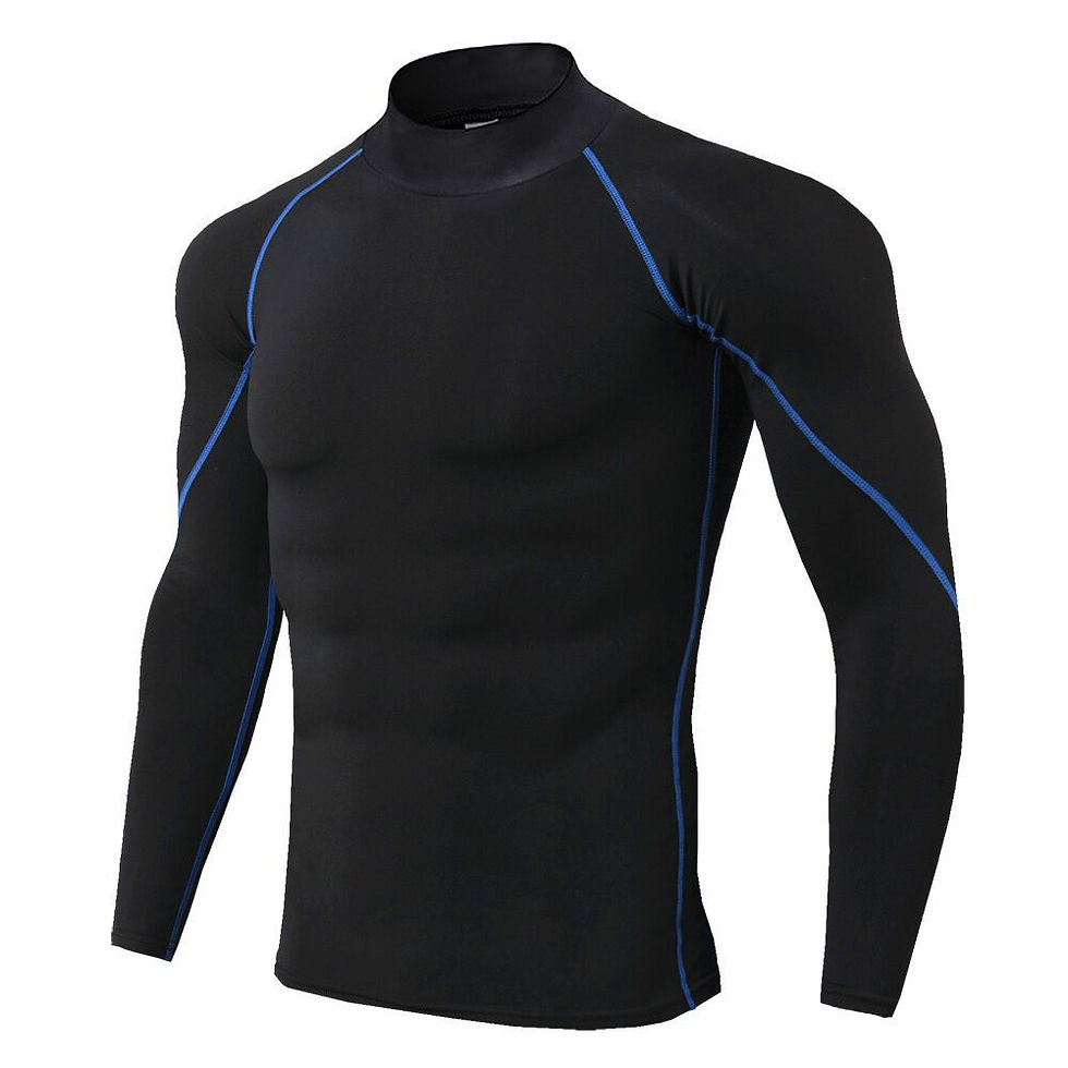 الصورة المصغرة: Men Bodybuilding Sport T-shirt Quick Dry Running Shirt Long Sleeve Compression T