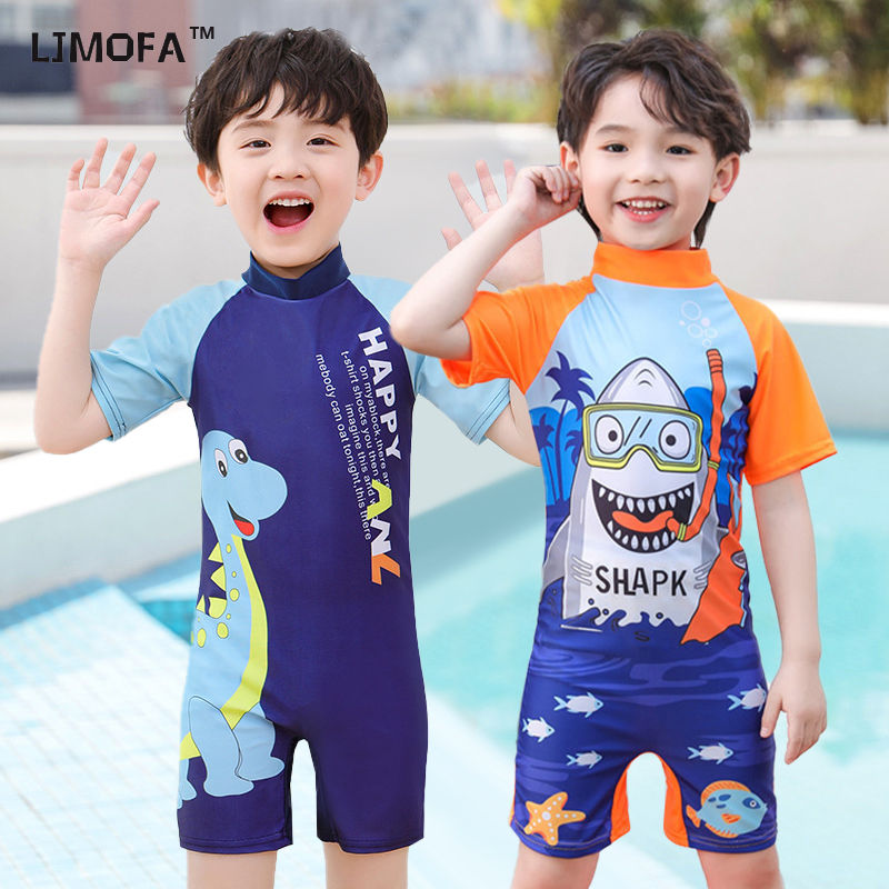 Thumbnail: Baby Boy One-piece Swimsuit Short Sleeve Swimwear For Kids Toddler Girls Cartoon