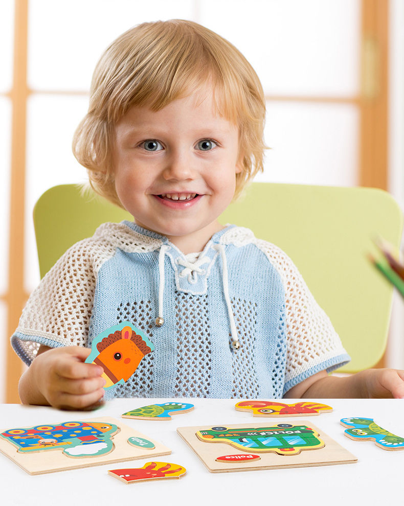 الصورة المصغرة: 3D Wooden Puzzle Jigsaw Toys For Children Wood 3d Cartoon Animal Puzzles Intelli