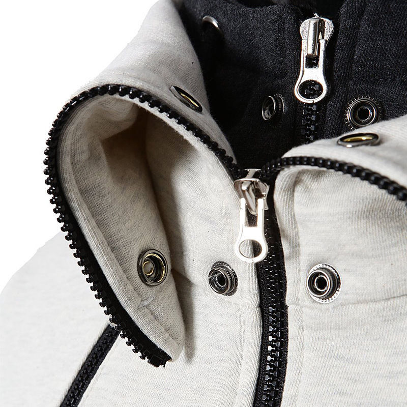 الصورة المصغرة: 2023 Zipper Men Jackets Autumn Winter Casual Fleece Coats Bomber Jacket Scarf Co
