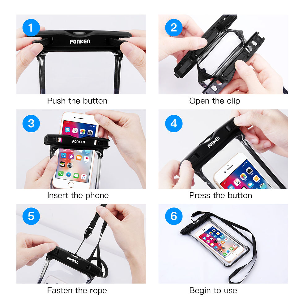 Thumbnail: FONKEN Full View Waterproof Case for Phone Underwater Snow Rainforest Transparen