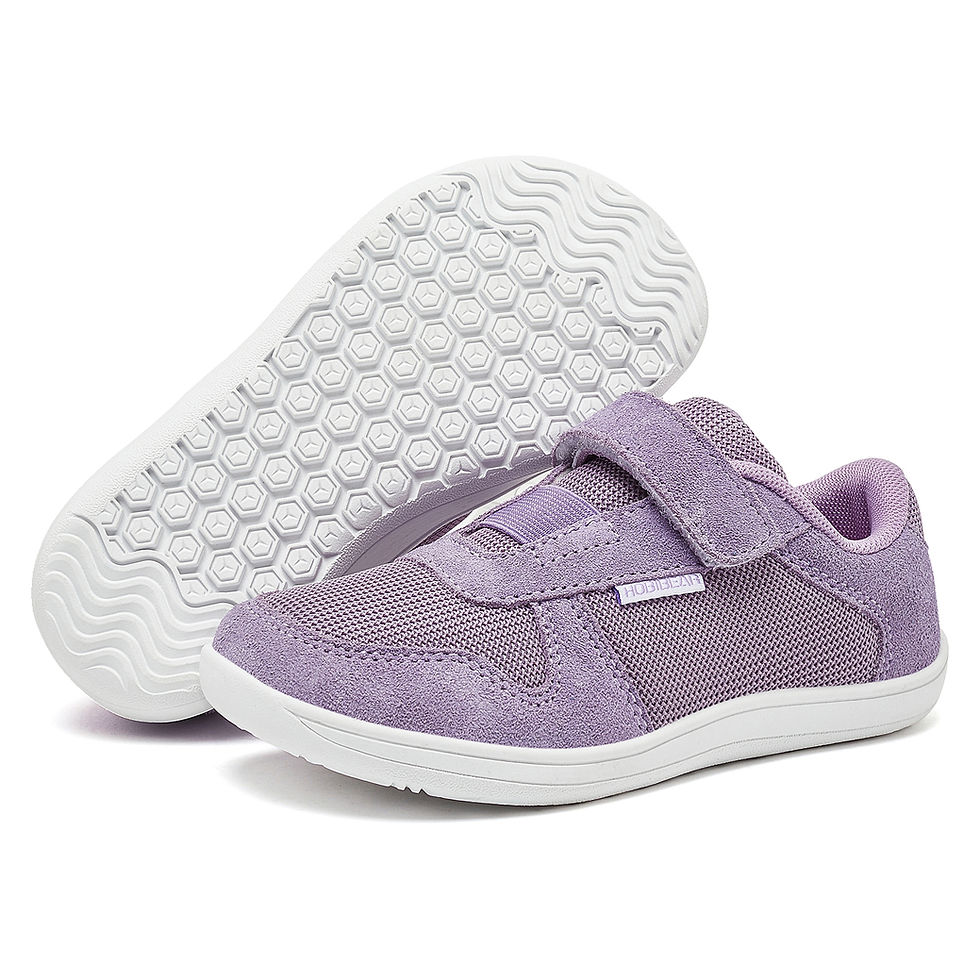 Thumbnail: HOBIBEAR Kids Wide Toe Barefoot Shoes Little/Big/Kid Hook Loop Minimalist Sneake