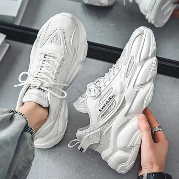 الصورة المصغرة: Men's Summer Breathable Mesh Sports Shoes Casual All-Match Thick Bottom Leisure 