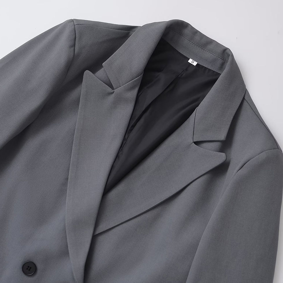 Thumbnail: TRZA-Women's Double Breasted Office Wear Blazer Coat, Long Sleeve, Flap Pockets,